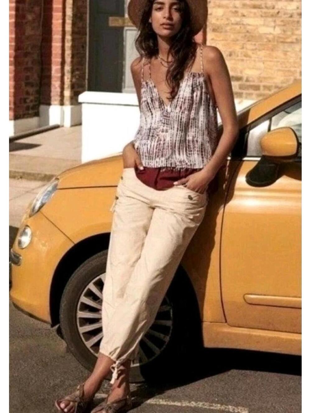 Anthropologie Ripley Utility Pants Cropped Neutral Size 28